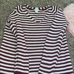 red white stripped sweater